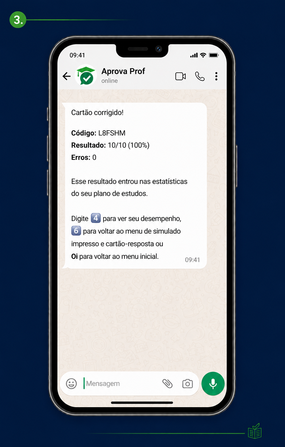 Tela de correção automática no Aprova Prof